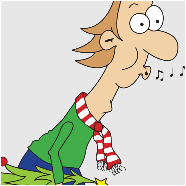 Christmas Tree Lot Guy - Vector Illustration - Mary-Catherine Griesser